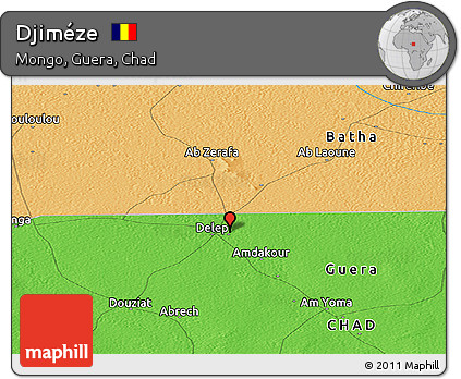 Political Panoramic Map of Djiméze