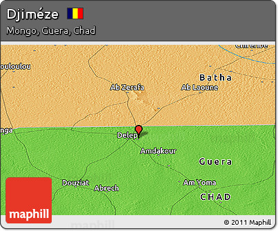 Political Panoramic Map of Djiméze