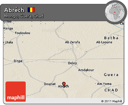 Shaded Relief Panoramic Map of Abréch