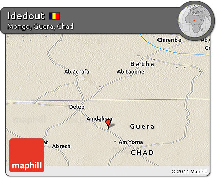 Shaded Relief Panoramic Map of Idedout