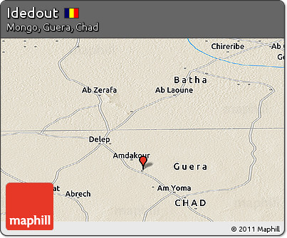 Shaded Relief Panoramic Map of Idedout
