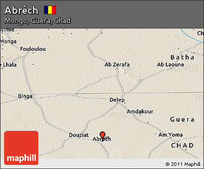 Shaded Relief Panoramic Map of Abréch