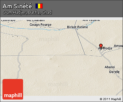 Shaded Relief Panoramic Map of Am Sinété