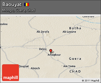 Shaded Relief Panoramic Map of Baouyat