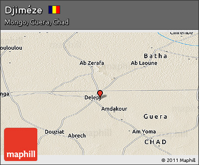 Shaded Relief Panoramic Map of Djiméze