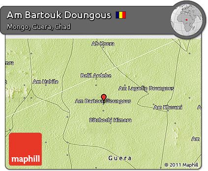 Physical 3D Map of Am Bartouk Doungous