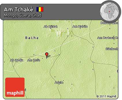 Physical 3D Map of Am Tchaké