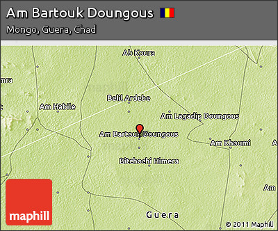 Physical 3D Map of Am Bartouk Doungous