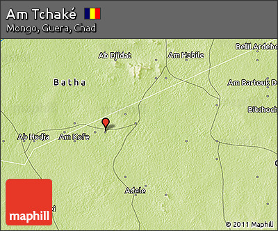 Physical 3D Map of Am Tchaké