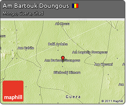 Physical 3D Map of Am Bartouk Doungous
