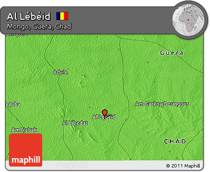Political 3D Map of Al Lébéid
