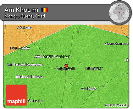 Political 3D Map of Am Khoumi