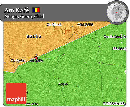 Political 3D Map of Am Kofé