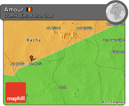 Political 3D Map of Amour