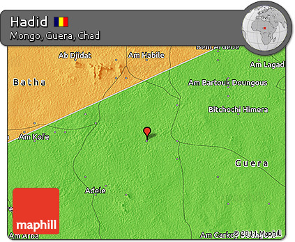Political 3D Map of Hadid