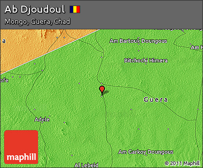 Political 3D Map of Ab Djoudoul