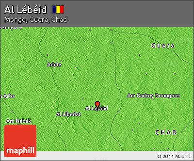 Political 3D Map of Al Lébéid