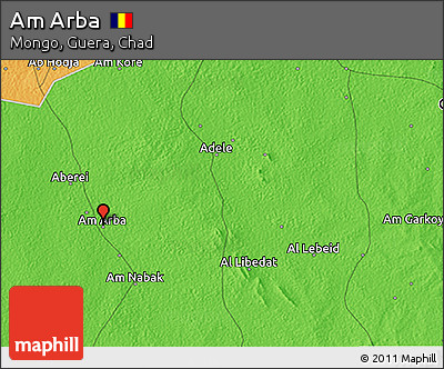 Political 3D Map of Am Arba