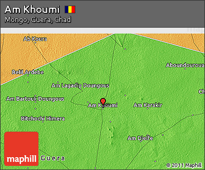 Political 3D Map of Am Khoumi