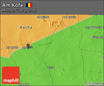 Political 3D Map of Am Kofé