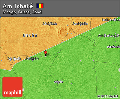 Political 3D Map of Am Tchaké