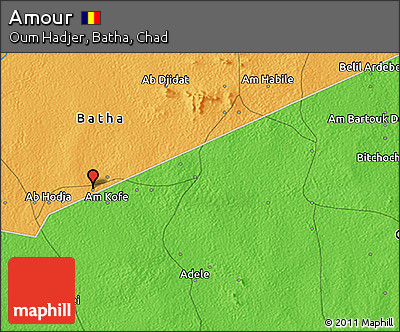 Political 3D Map of Amour