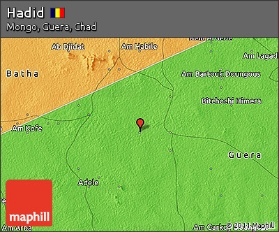 Political 3D Map of Hadid