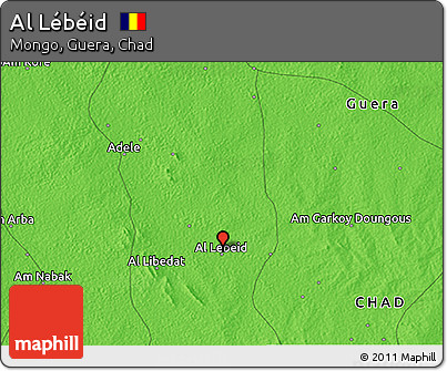 Political 3D Map of Al Lébéid