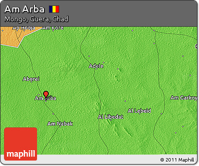 Political 3D Map of Am Arba