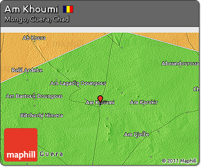 Political 3D Map of Am Khoumi