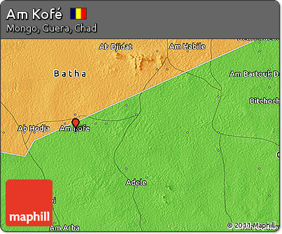 Political 3D Map of Am Kofé