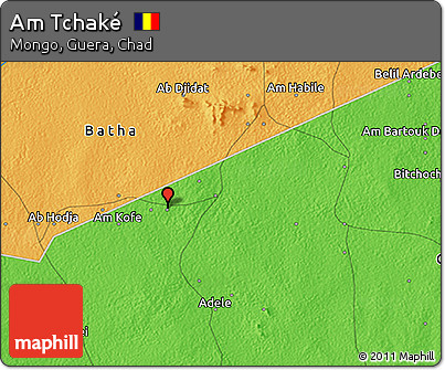 Political 3D Map of Am Tchaké
