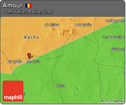 Political 3D Map of Amour