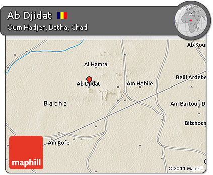 Shaded Relief 3D Map of Ab Djidat