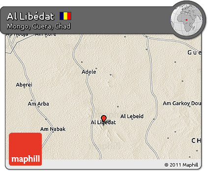 Shaded Relief 3D Map of Al Libédat