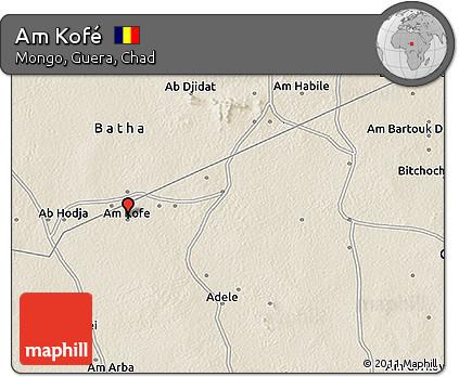Shaded Relief 3D Map of Am Kofé