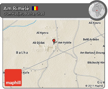 Shaded Relief 3D Map of Am Rimélé