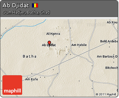 Shaded Relief 3D Map of Ab Djidat