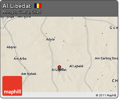 Shaded Relief 3D Map of Al Libédat