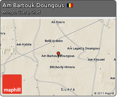 Shaded Relief 3D Map of Am Bartouk Doungous