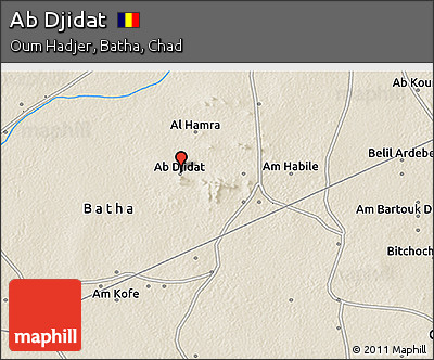 Shaded Relief 3D Map of Ab Djidat
