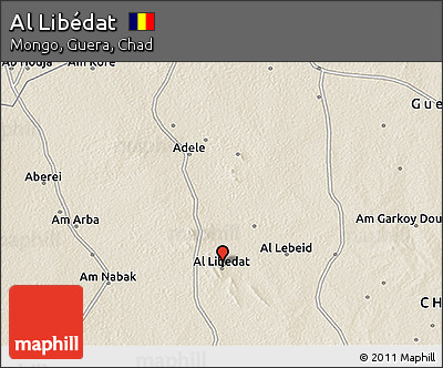 Shaded Relief 3D Map of Al Libédat