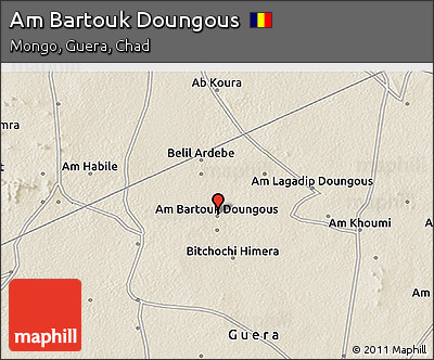 Shaded Relief 3D Map of Am Bartouk Doungous