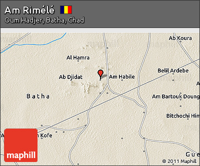 Shaded Relief 3D Map of Am Rimélé