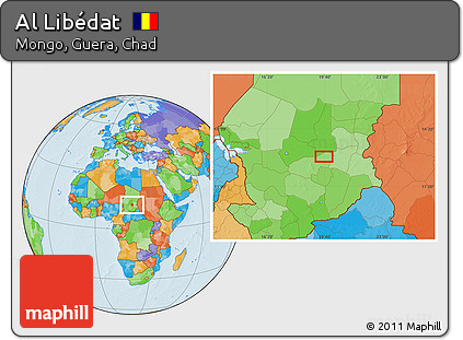 Political Location Map of Al Libédat