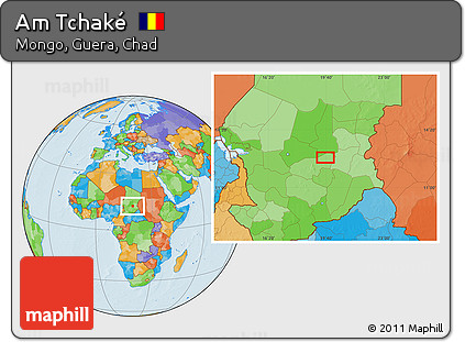 Political Location Map of Am Tchaké