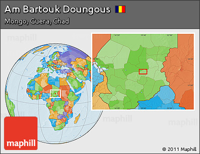 Political Location Map of Am Bartouk Doungous
