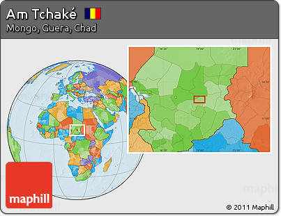 Political Location Map of Am Tchaké