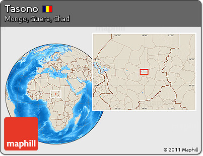 Shaded Relief Location Map of Tasono