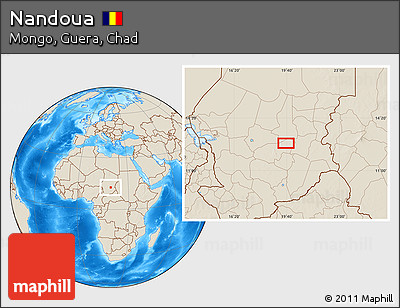 Shaded Relief Location Map of Nandoua